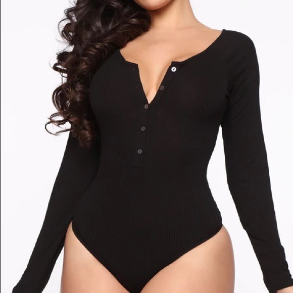 Fashion Nova Off the Shoulder Ribbed Bodysuit - Picture 2 of 6